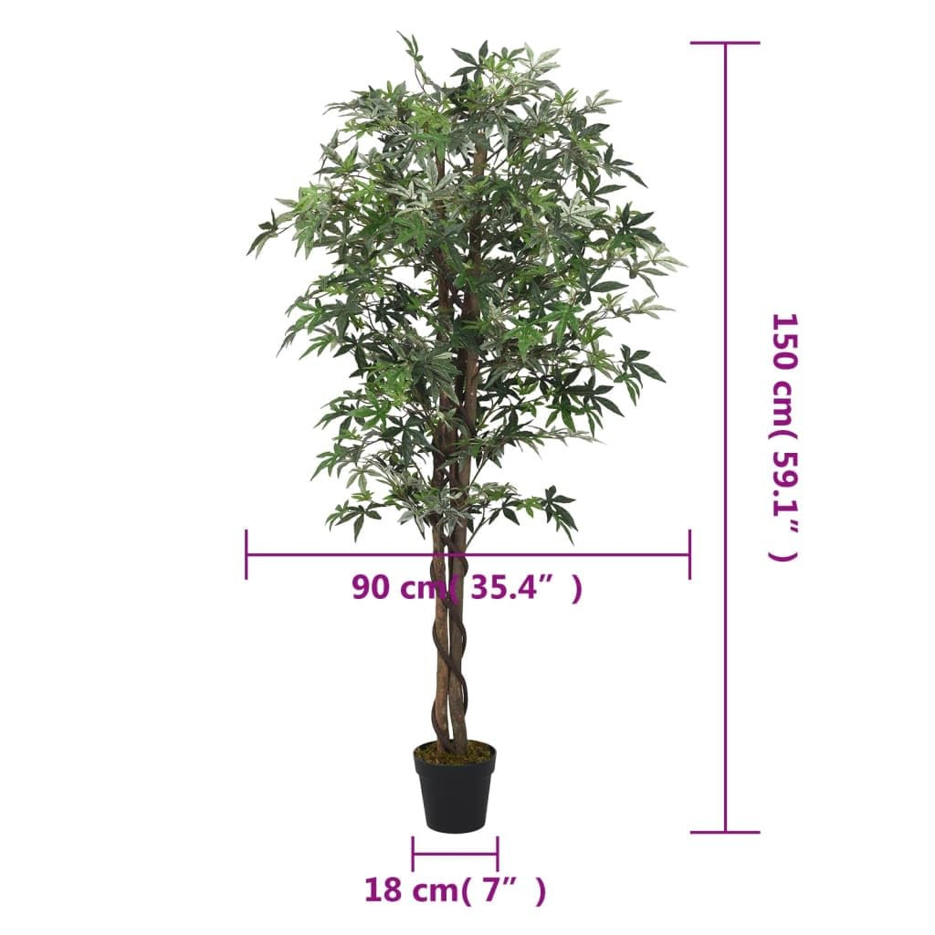 vidaXL Ahornbaum Künstlich 150 cm Grün 504 Blätter Topf