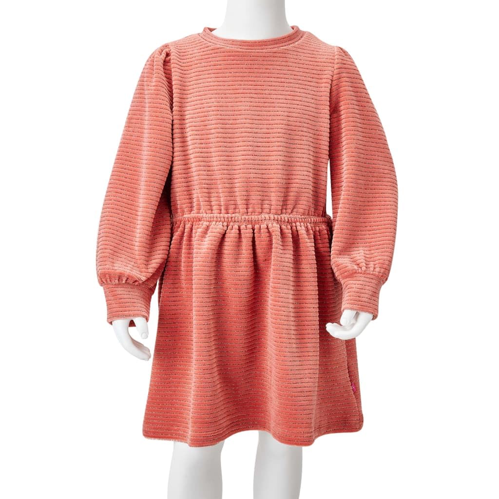 vidaXL Baby & Kleinkind Kinderkleid A-Linie Gr. 92 Mittelrosa Langarm