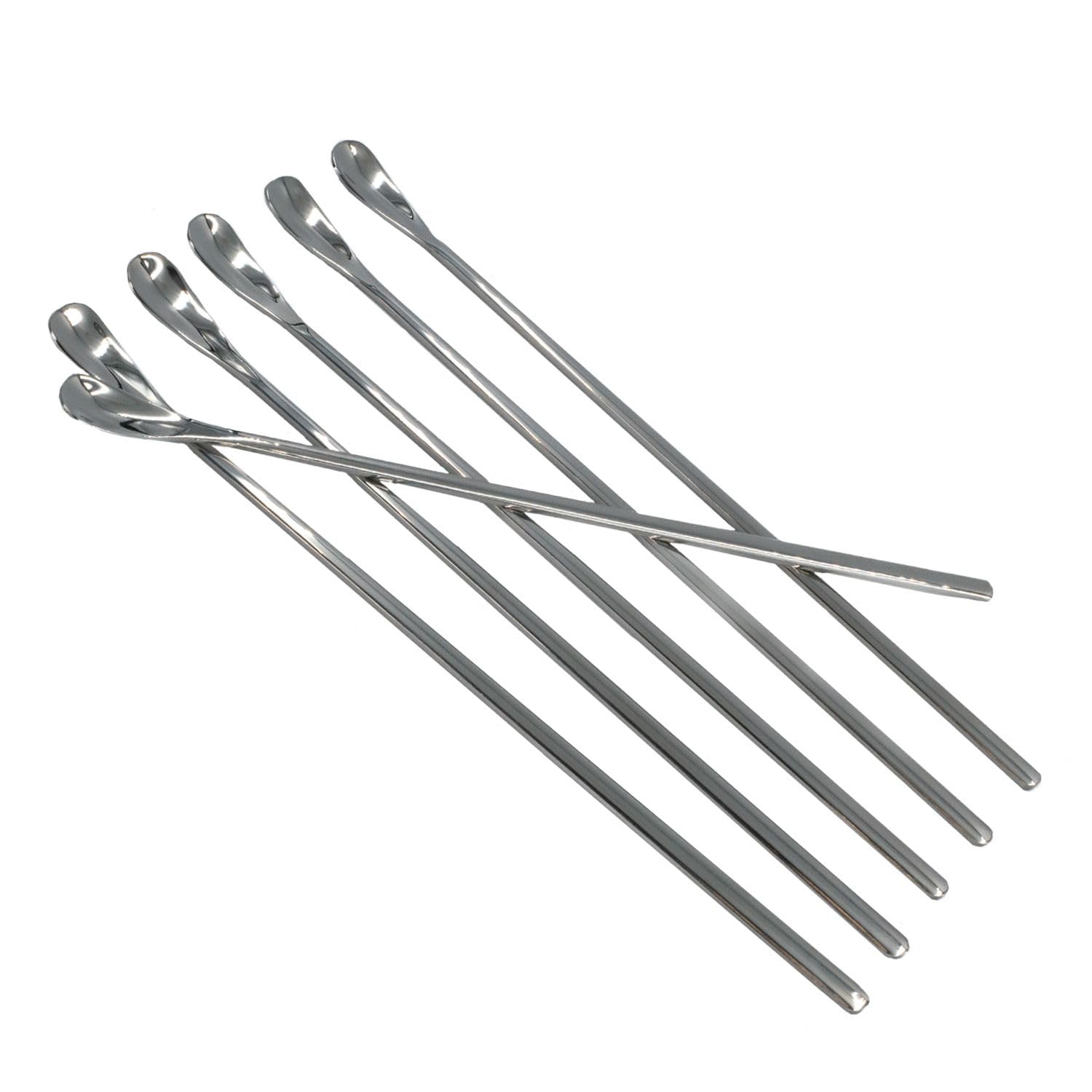 Intirilife Latte Macchiato Löffel Edelstahl 6er 22 cm Silber