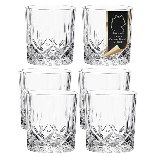 Intirilife Whisky Gläser 6er Set 200 ml Kristallklar
