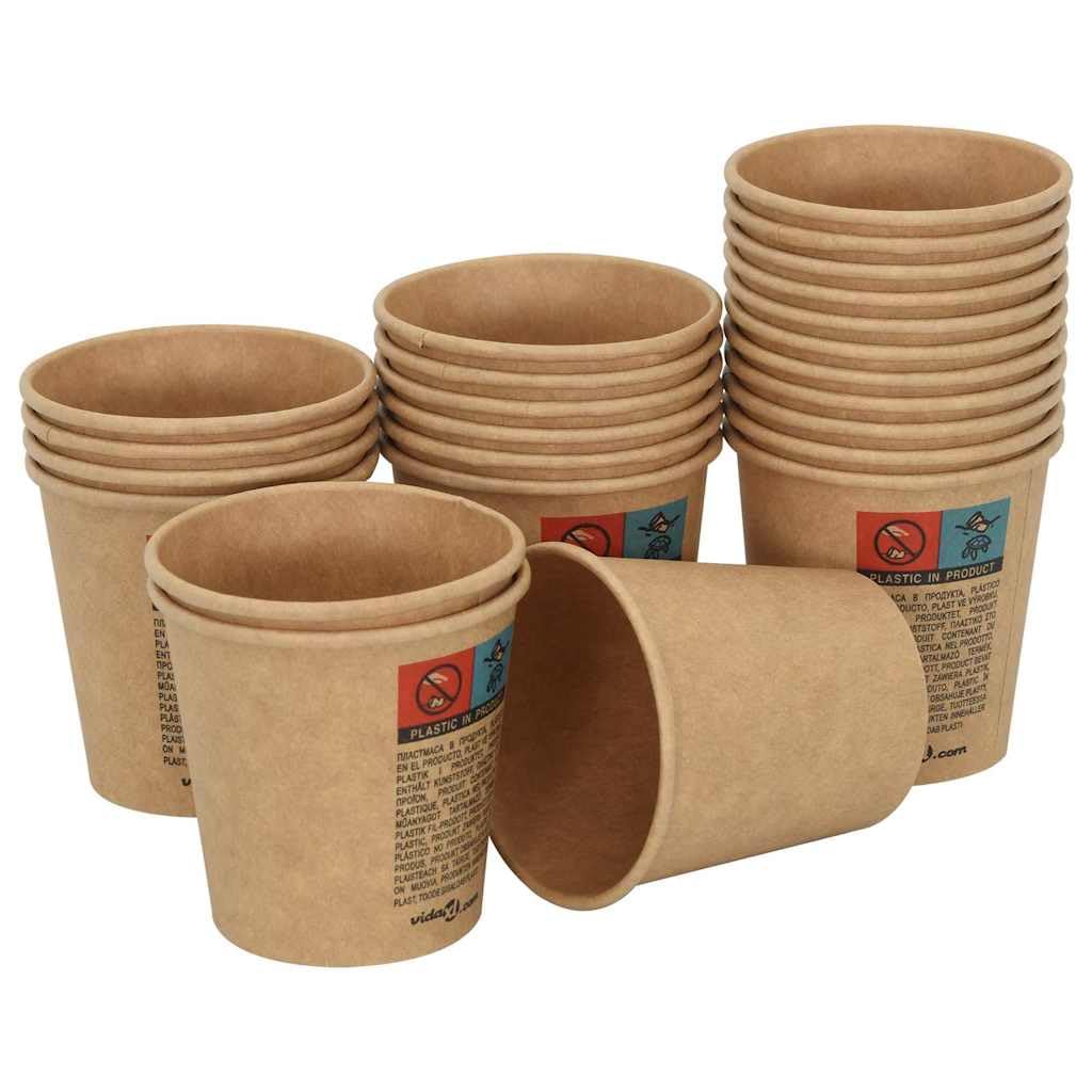 vidaXL Pappbecher 100ml 1000 Stück Einwegbecher Braun