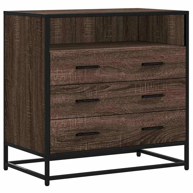 vidaXL Schubladenschrank 70x41x70 cm Braune Eiche Holz 3 Schubladen