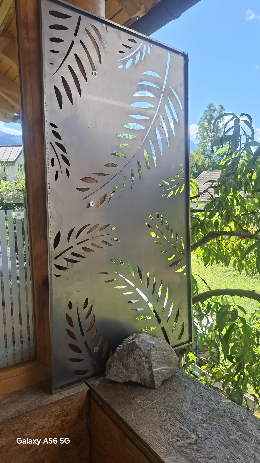 vidaXL Garten-Wanddeko 105x55 cm Cortenstahl Blatt