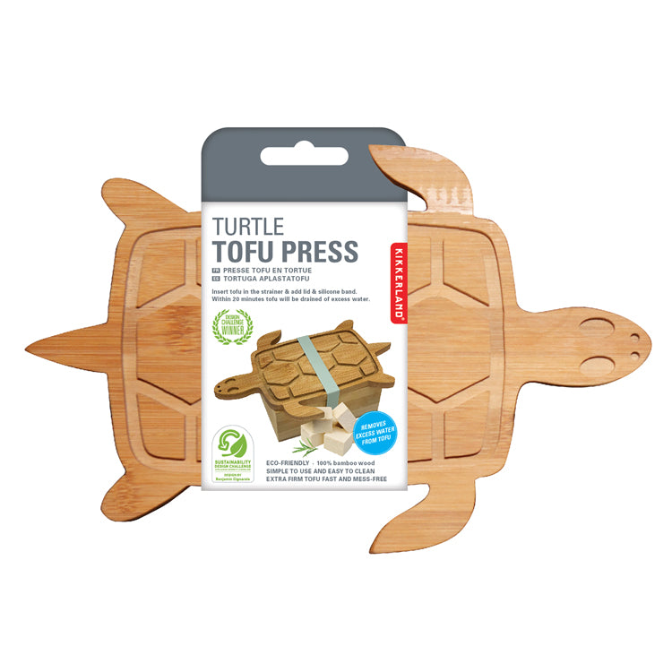 Kikkerland Kitchen Turtle Tofu Press Tofupresse Bambus Schildkröte
