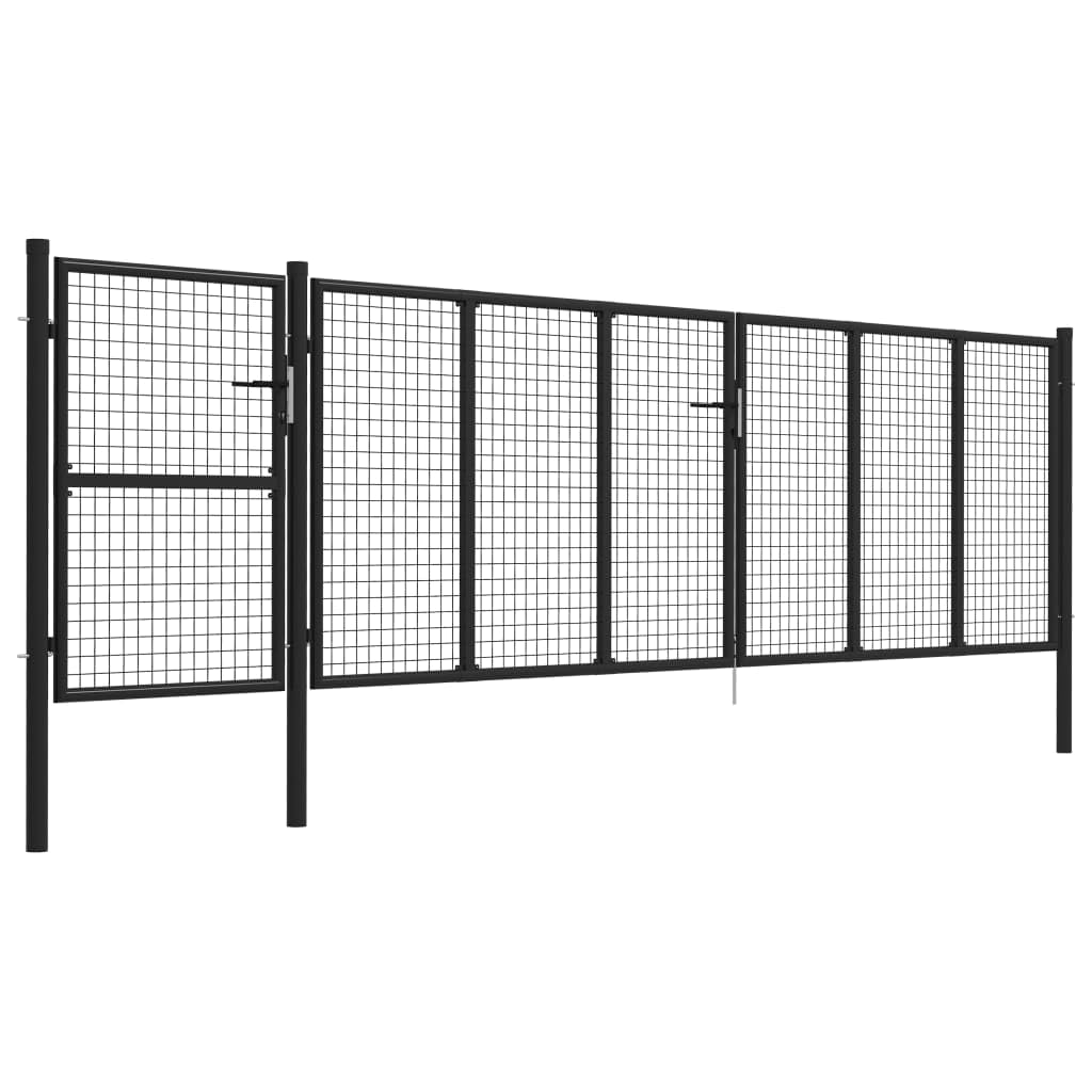 vidaXL Heim & Garten Gartentor Stahl 500x175 cm Anthrazit