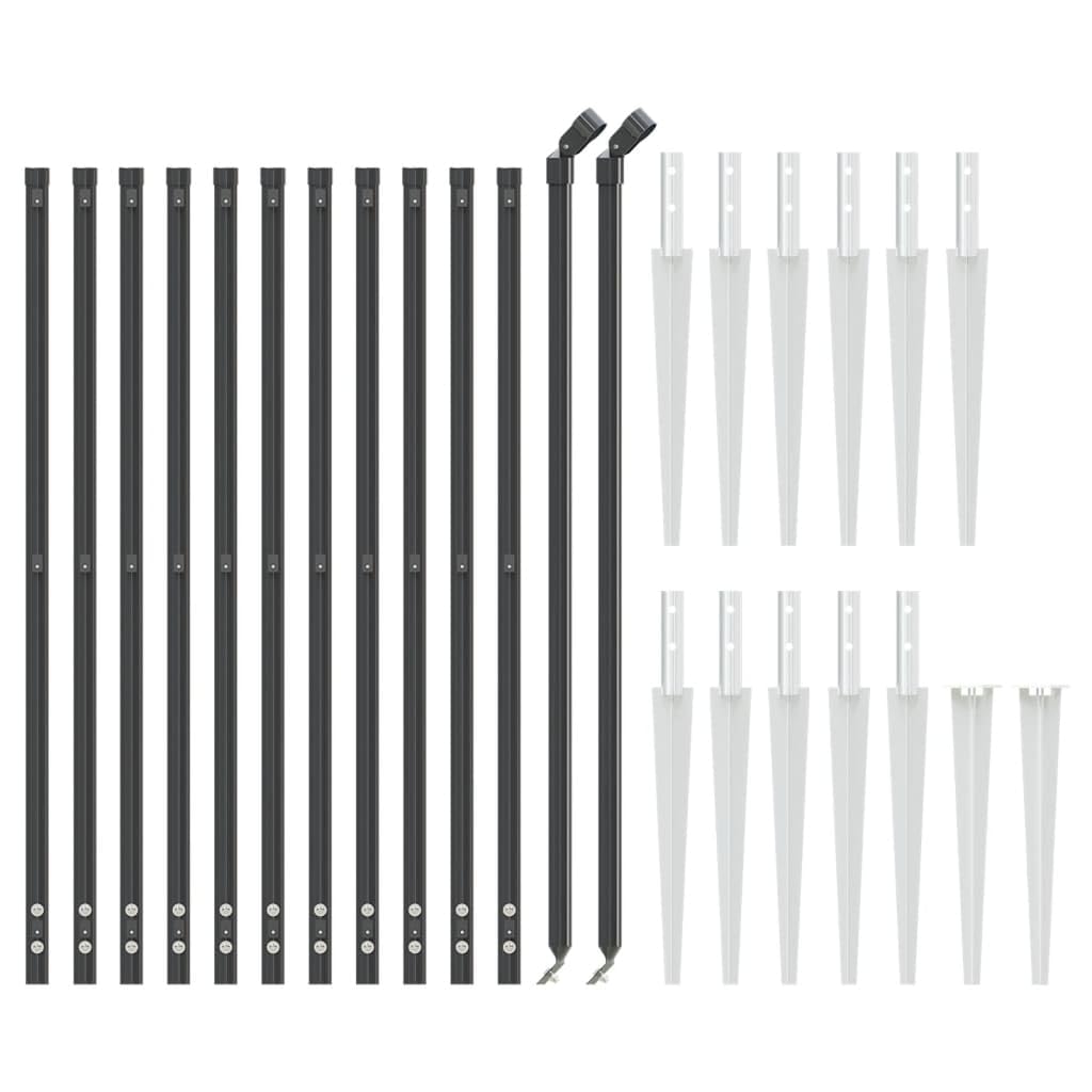 vidaXL Heim & Garten Maschendrahtzaun Anthrazit PVC Stahl
