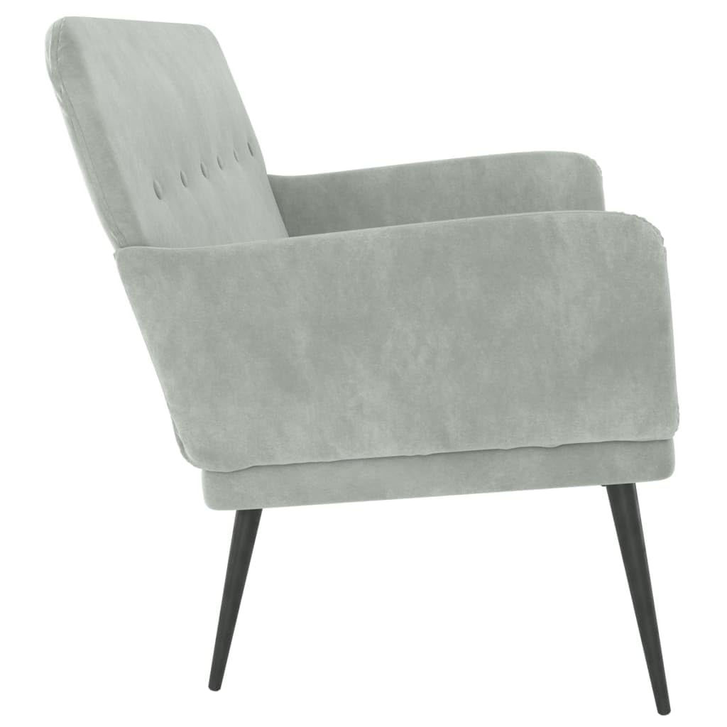 vidaXL Sitzbank Hellgrau Samt 108x79x79 cm Polsterbank