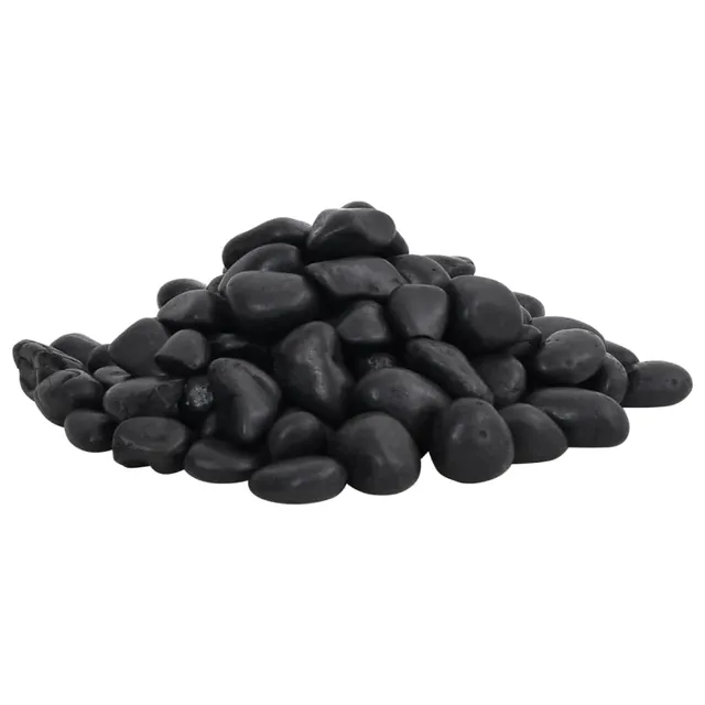 vidaXL Tierbedarf Polierte Kiesel Schwarz 25 kg 2-5 cm