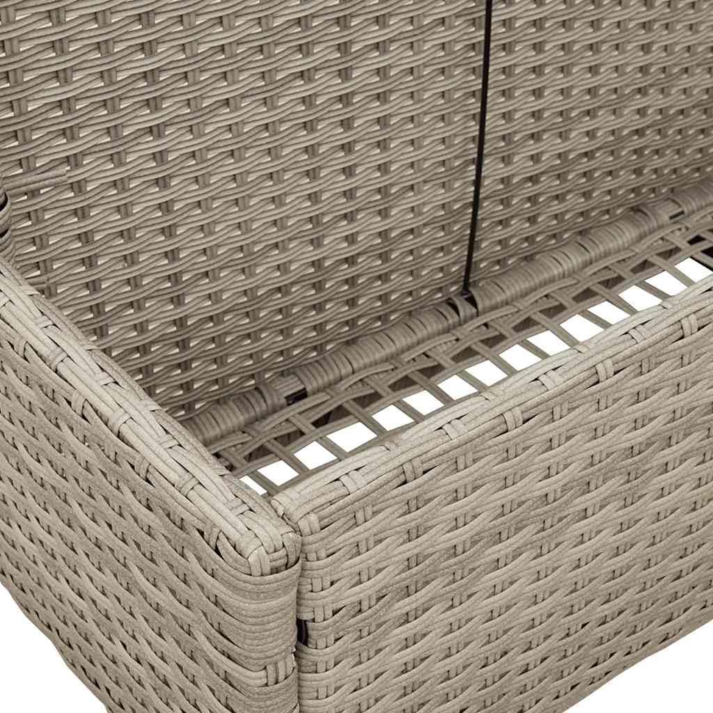 vidaXL Pool Aufbewahrungsbehälter Poly Rattan Box 110x100x57 Hellgrau