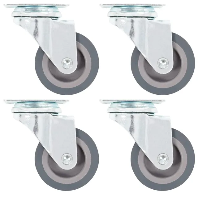 vidaXL 8x Lenkrollen 50 mm Möbelrollen TPR leise 8er-Set