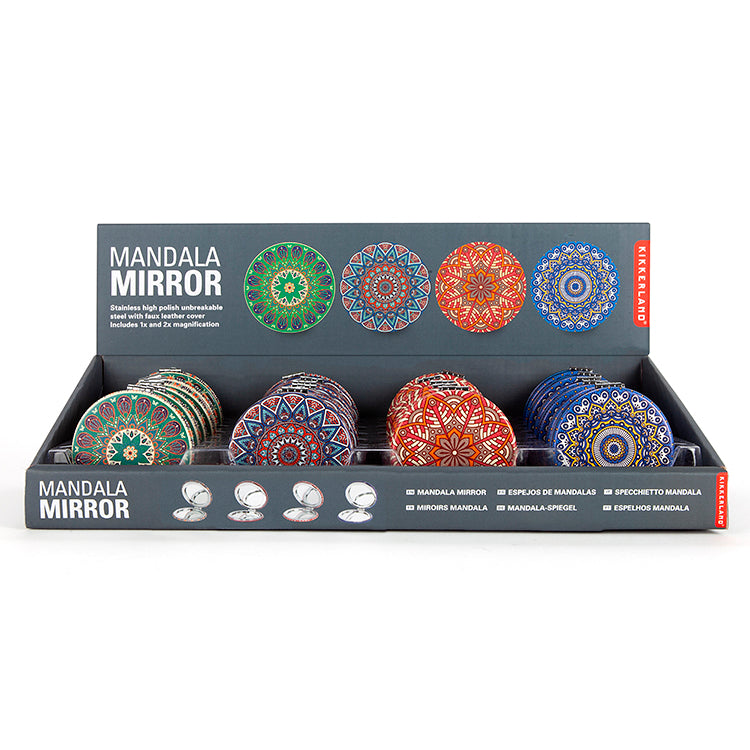 Kikkerland Home Mandala Mirror Taschenspiegel 2-fach sortiert