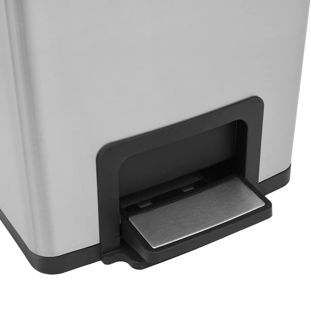 vidaXL Heim & Garten Treteimer 30L silber Edelstahl