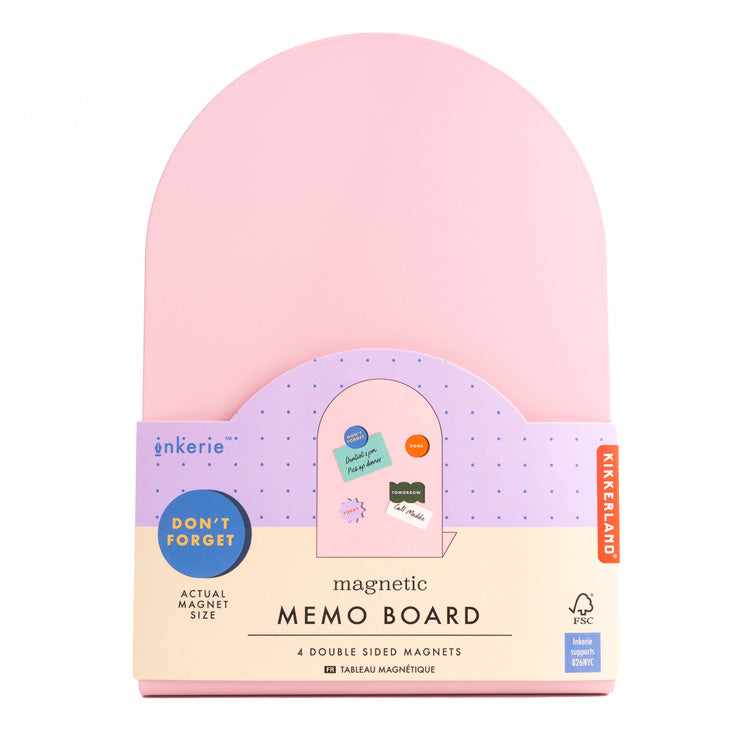Kikkerland Inkerie Memo Board Magnettafel Pink mit Ständer