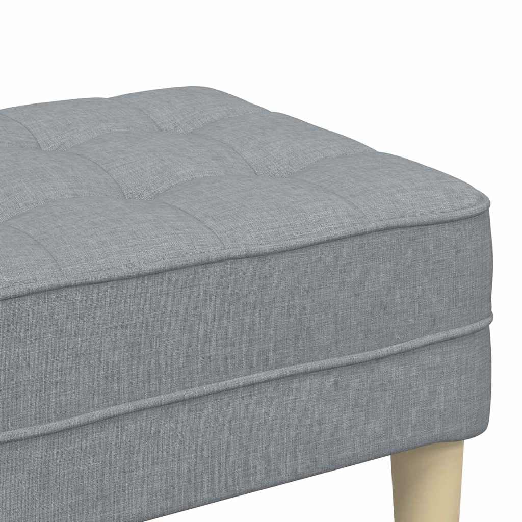 vidaXL Heim & Garten Bank mit Kissen Stoff hellgrau 113 cm
