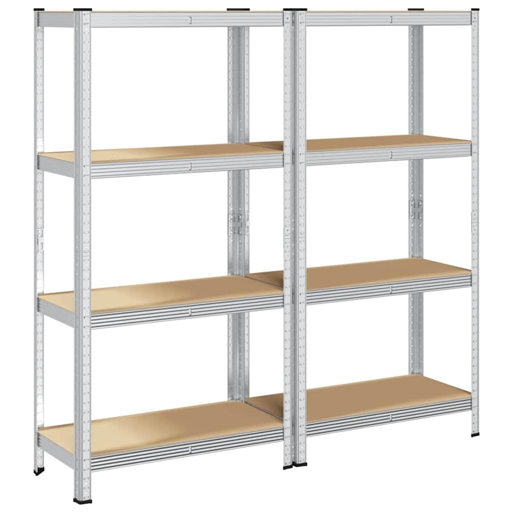 vidaXL Wirtschaft Lagerregale Silber Stahl 4 Böden 2 Stk. verstellbar