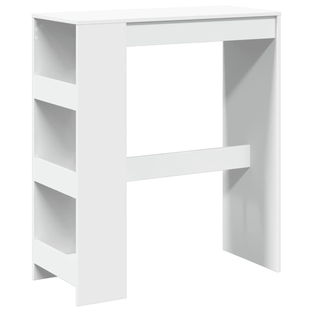 vidaXL Bartisch Weiß 90x40x103,5cm Hochtisch mit Regal