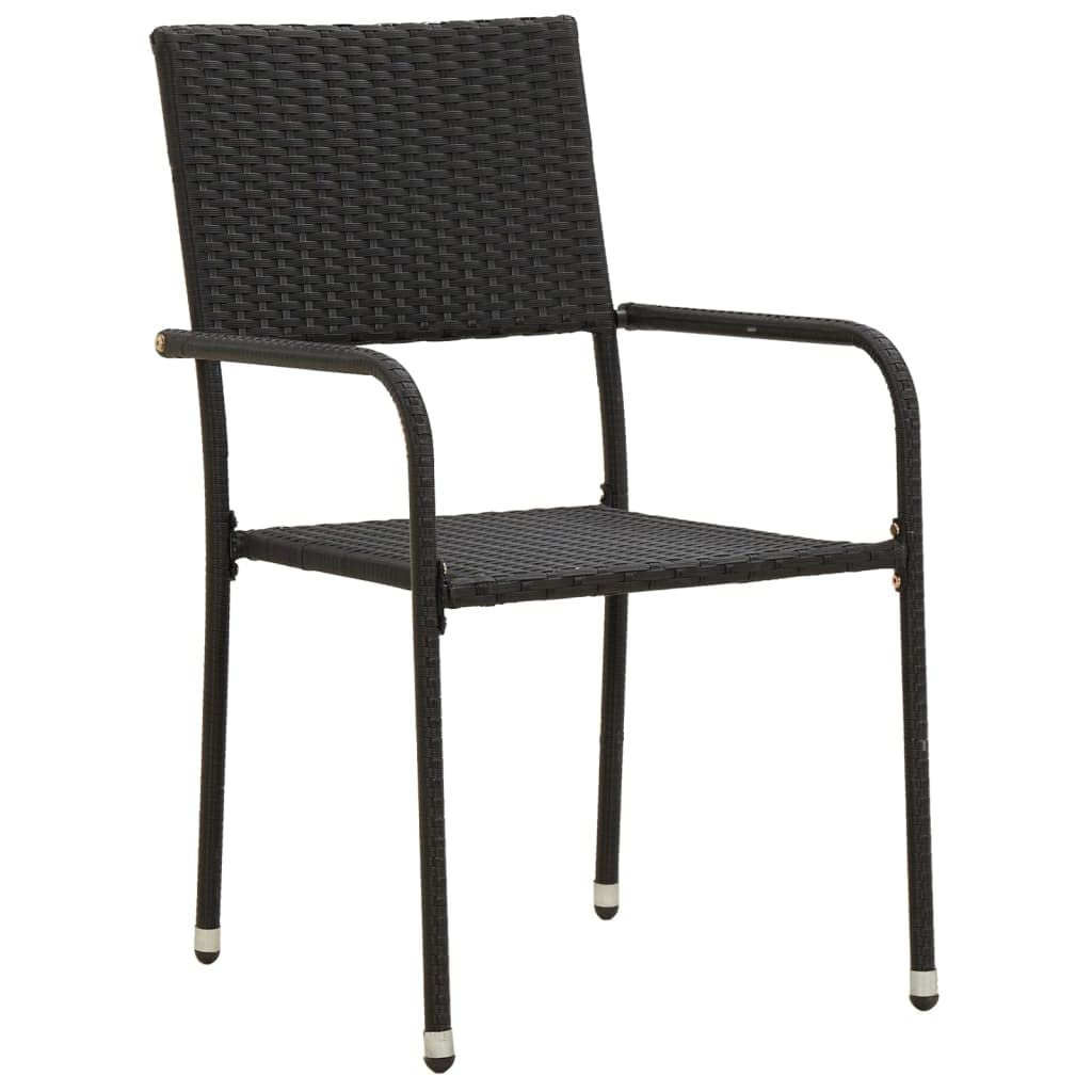 vidaXL Heim & Garten 3-TLG Gartenmöbel Set Rattan Schwarz Akazie