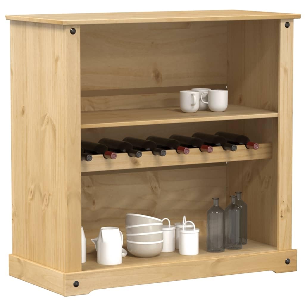 vidaXL Corona Weinschrank Massivholz Kiefer 107,5x51x105,5 cm rustikal