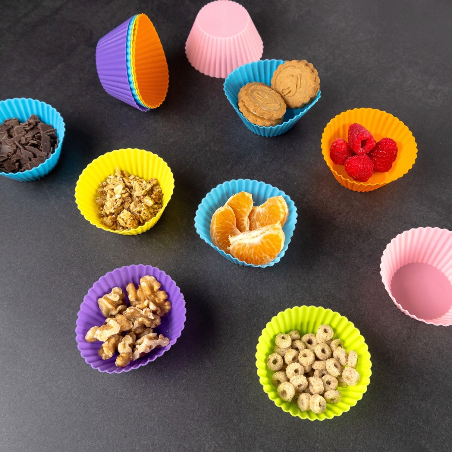 Intirilife Muffinformen Silikon 24er Set Bunt Antihaft