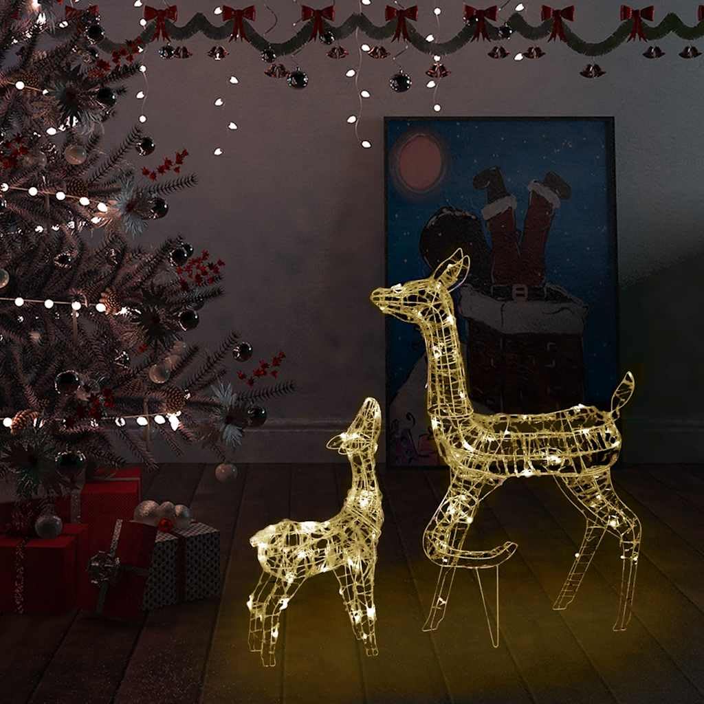 vidaXL Rentier Familie LED Weihnachtsdeko warmweiß 160 LEDs Acryl