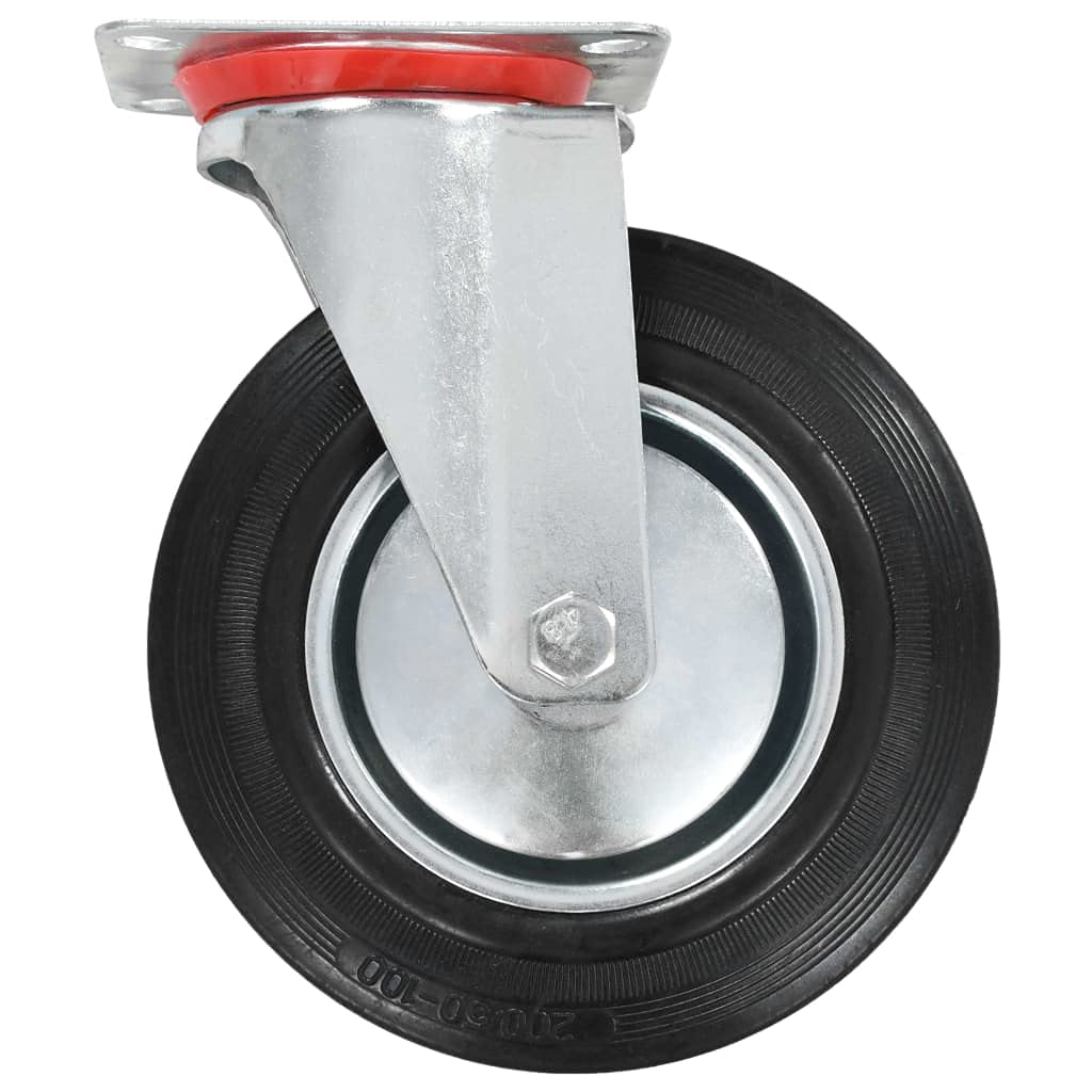 vidaXL Lenkrollen 200 mm Möbelrollen 4 Stk. Gummi Eisen