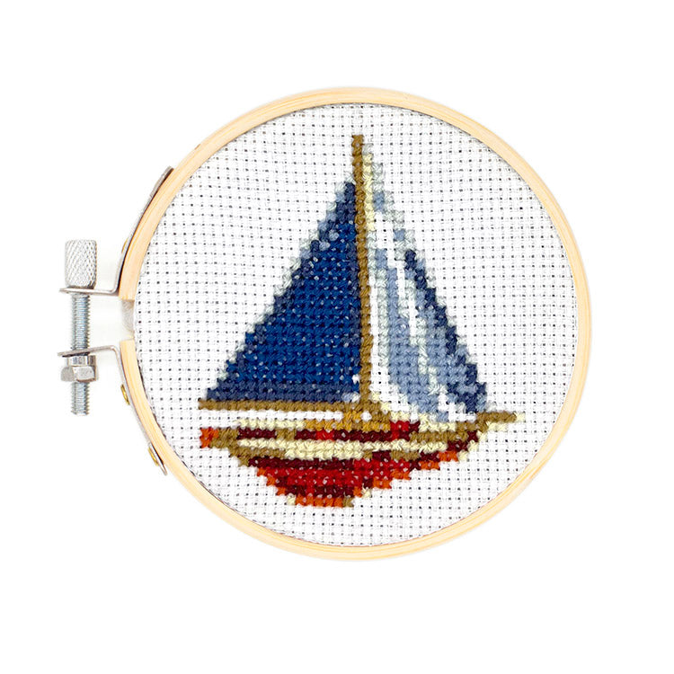 Kikkerland Crafters Sailboat Mini Cross Stitch Stickset