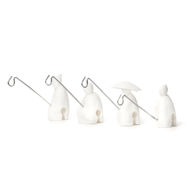 Kikkerland Kitchen Fishermen Teebeutelhalter 4er Set Angler