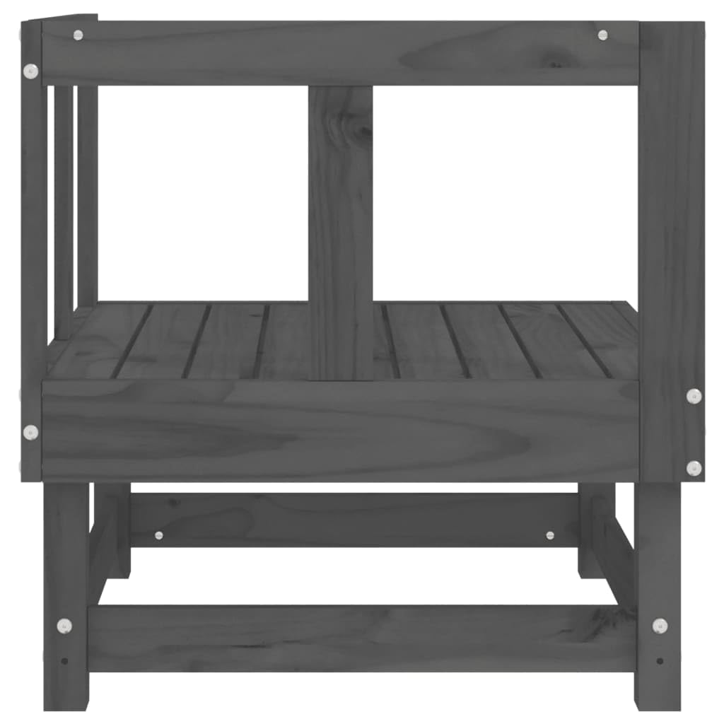 vidaXL Heim & Garten Garten-Ecksofa Grau Kiefernholz
