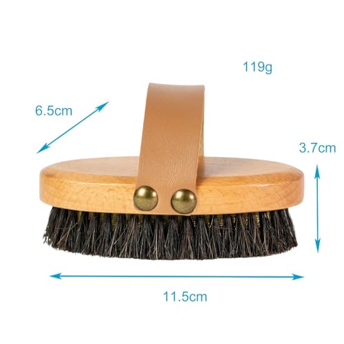 Intirilife Körperbürste Naturborsten Pferdehaar 11,5 cm