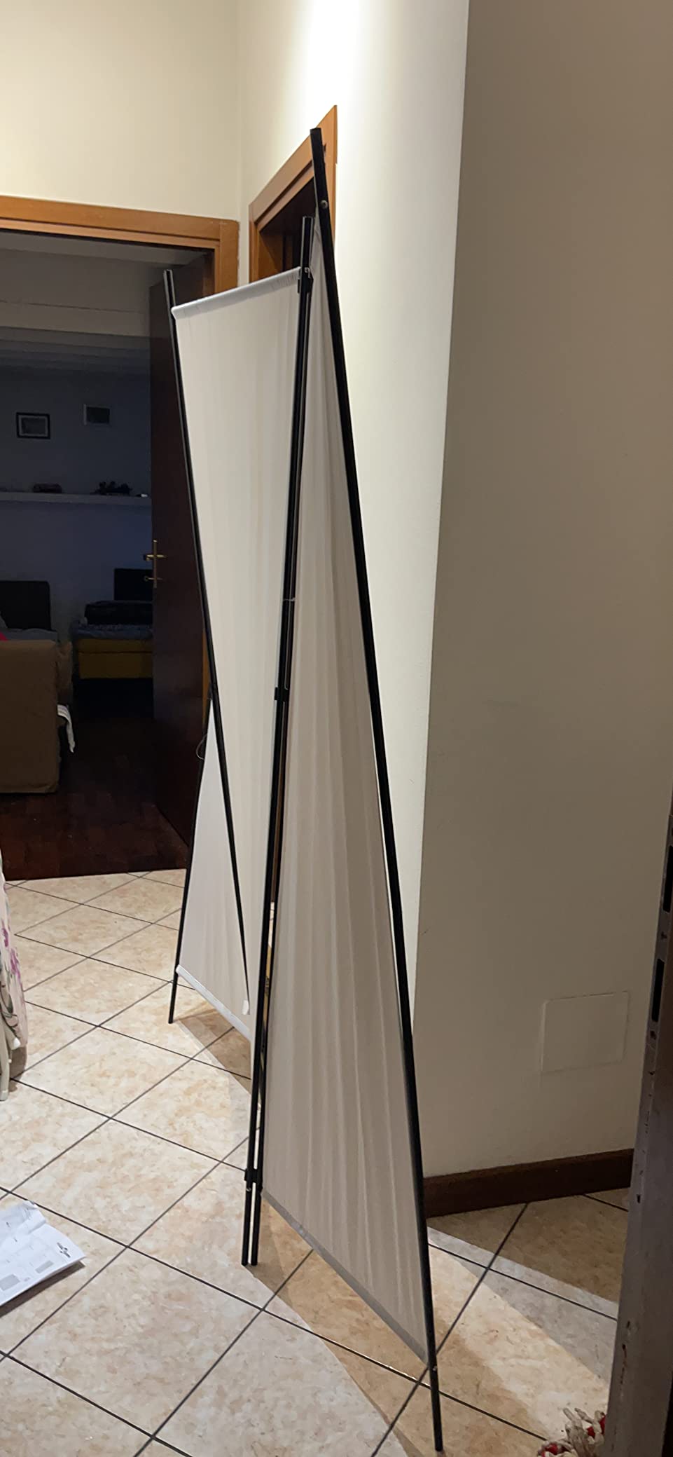 vidaXL Raumteiler 3-TLG. Weiß 150x180 cm Stoff