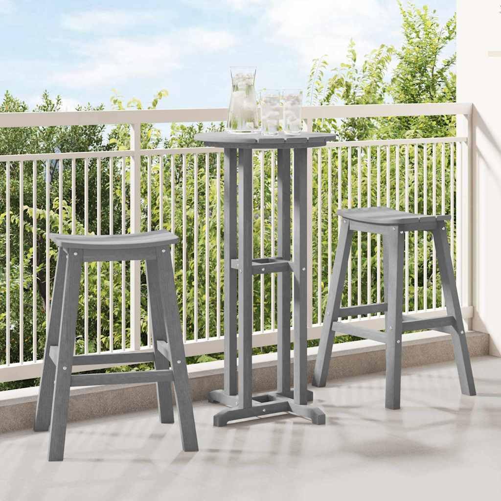 vidaXL Bar Set Hellgrau 3-tlg HDPE Garten