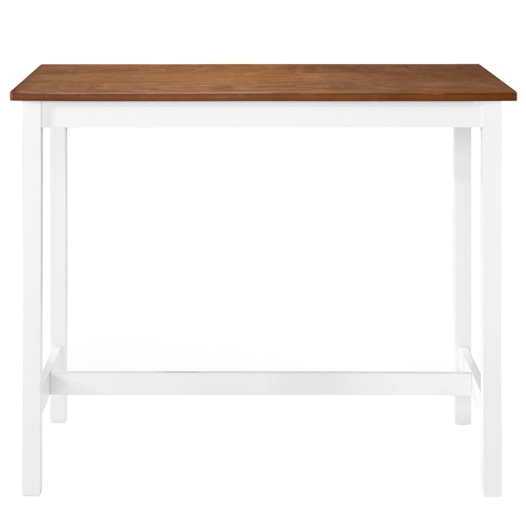 vidaXL Bartisch 108x60x91 cm Massivholz braun-weiß