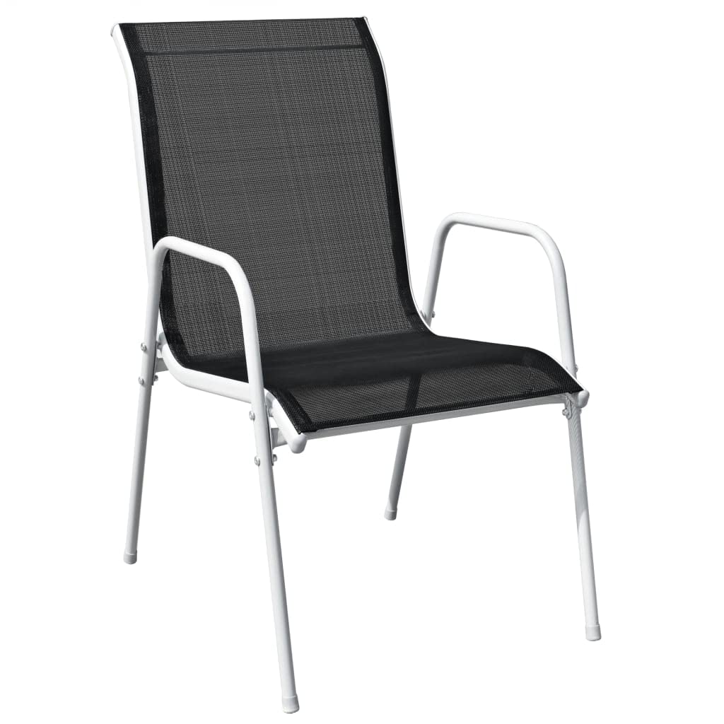 vidaXL Bistroset 3-tlg Stahl Schwarz Balkonset Glastisch
