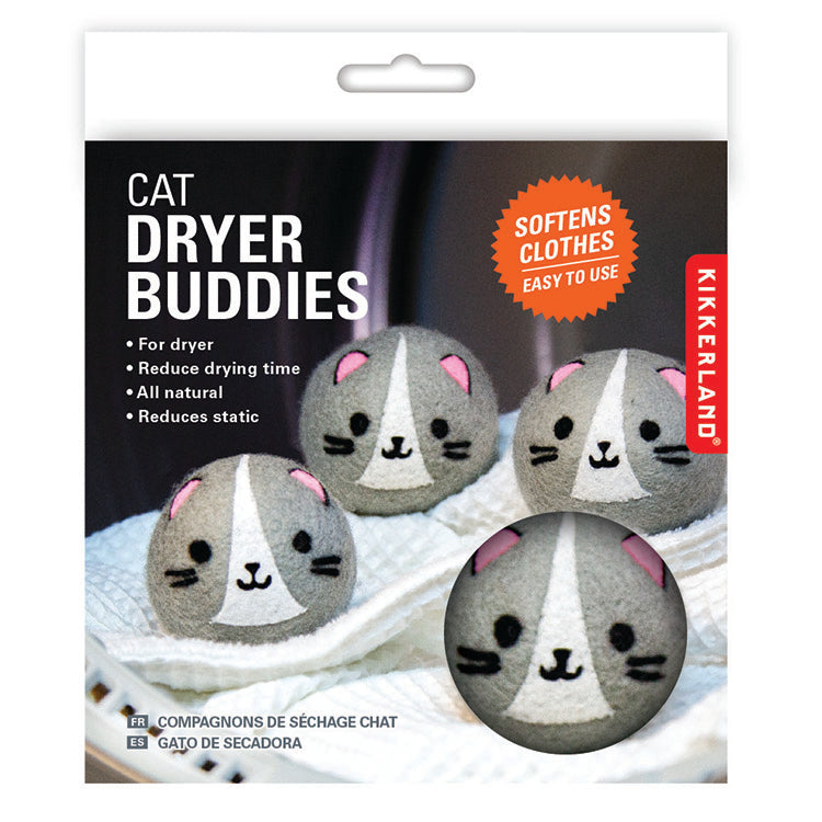 Kikkerland Home Cat Dryer Buddies Trocknerbälle 4er Wolle Katze