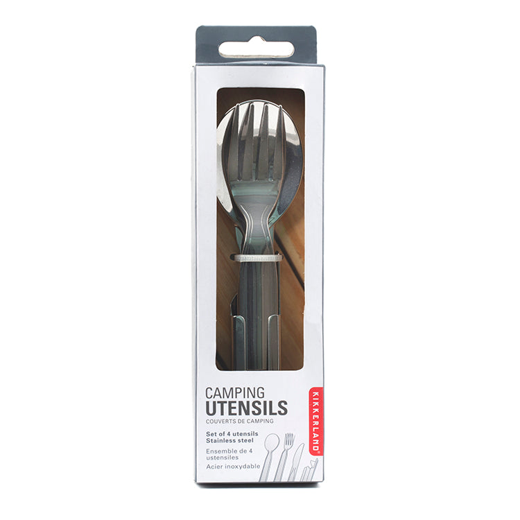 Kikkerland Home Camping Utensils Camping Besteckset mit Halter