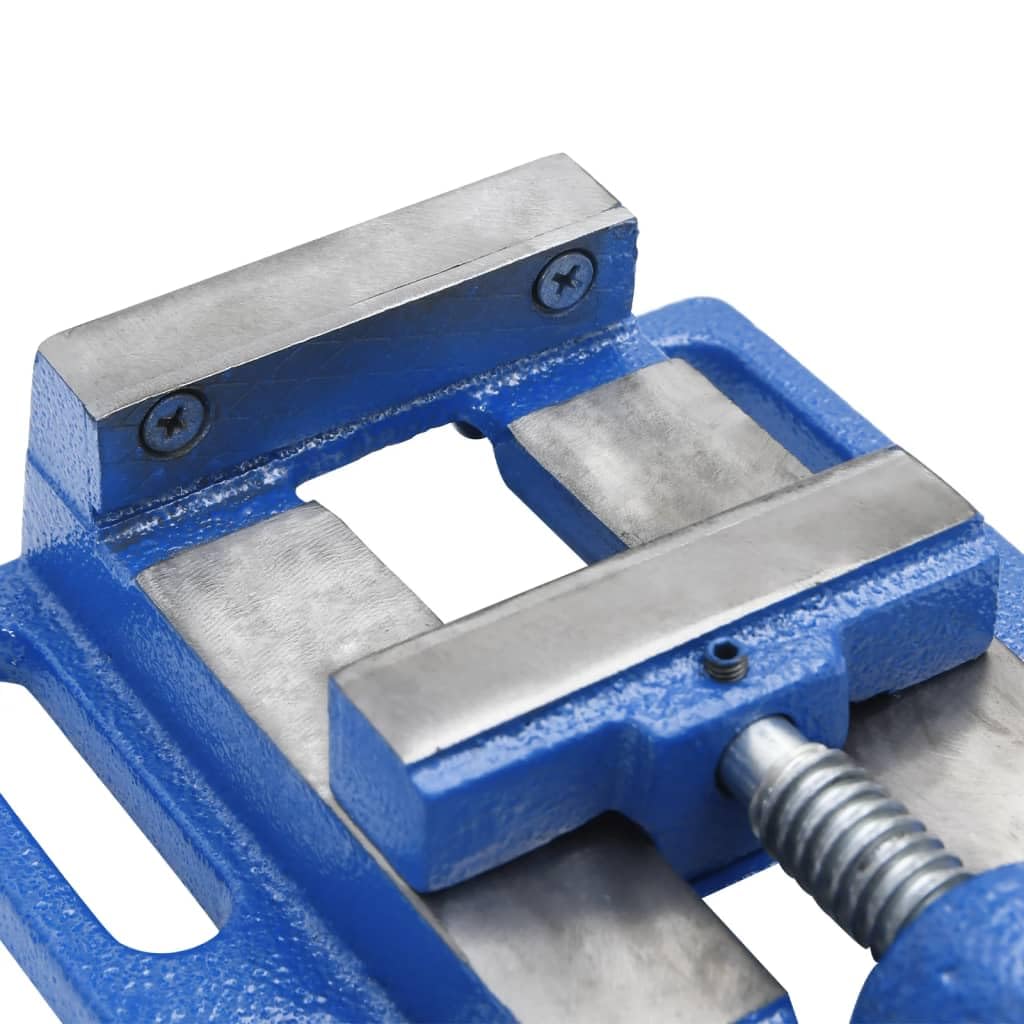 vidaXL Heimwerkerbedarf Maschinenschraubstock 76 mm Blau Gusseisen
