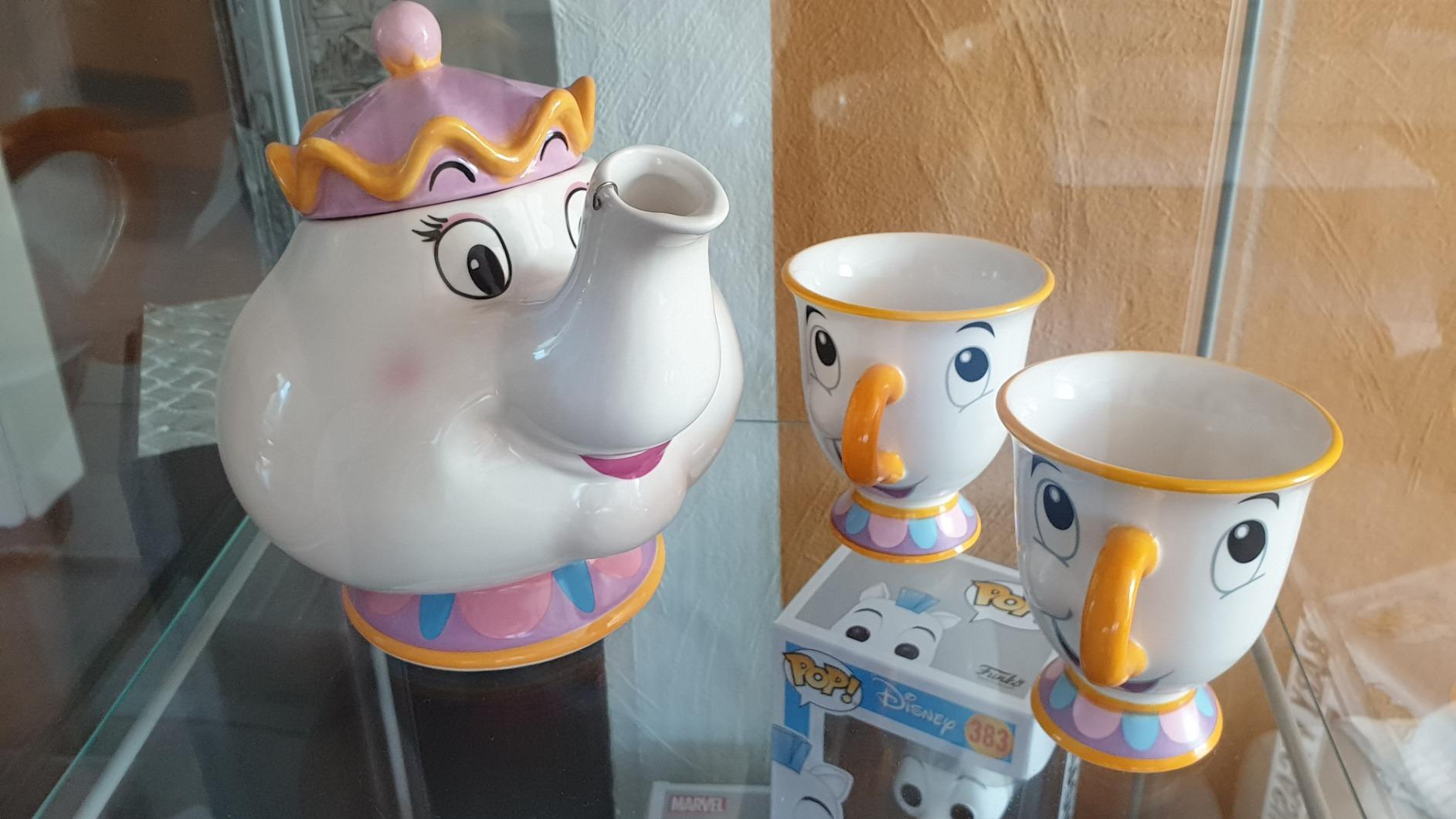 Paladone Mrs Potts Teekanne Keramik Disney 4 Tassen