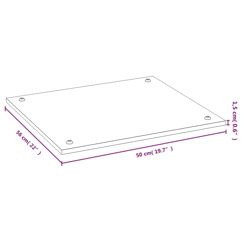 vidaXL Herdabdeckplatte 50x56cm Bambus Schneidebrett