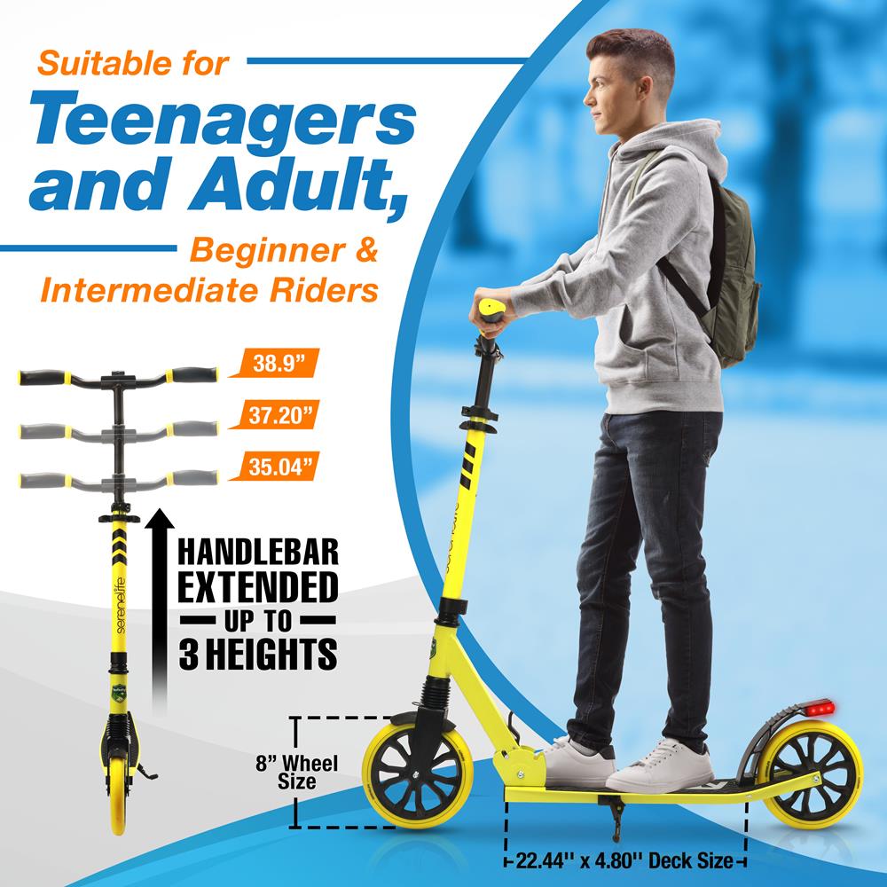 Serenelife Scooters Kick Scooter Gelb klappbar Alu