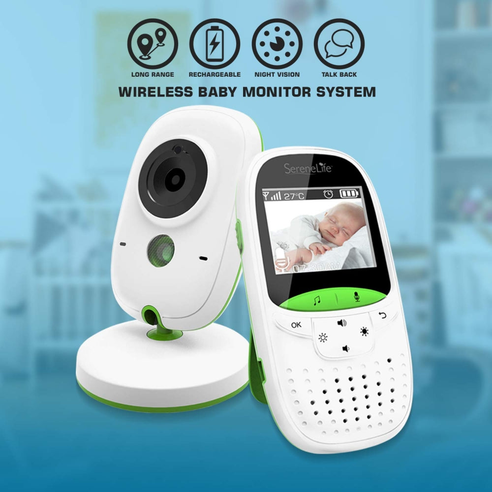 Serenelife Babyphone mit Kamera 2 Zoll Nachtsicht Weiß