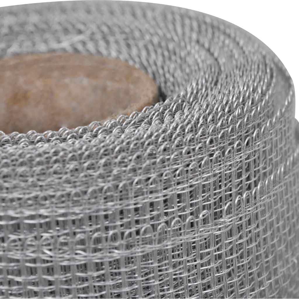 vidaXL Fliegengitter 100x500 cm Aluminium Silber