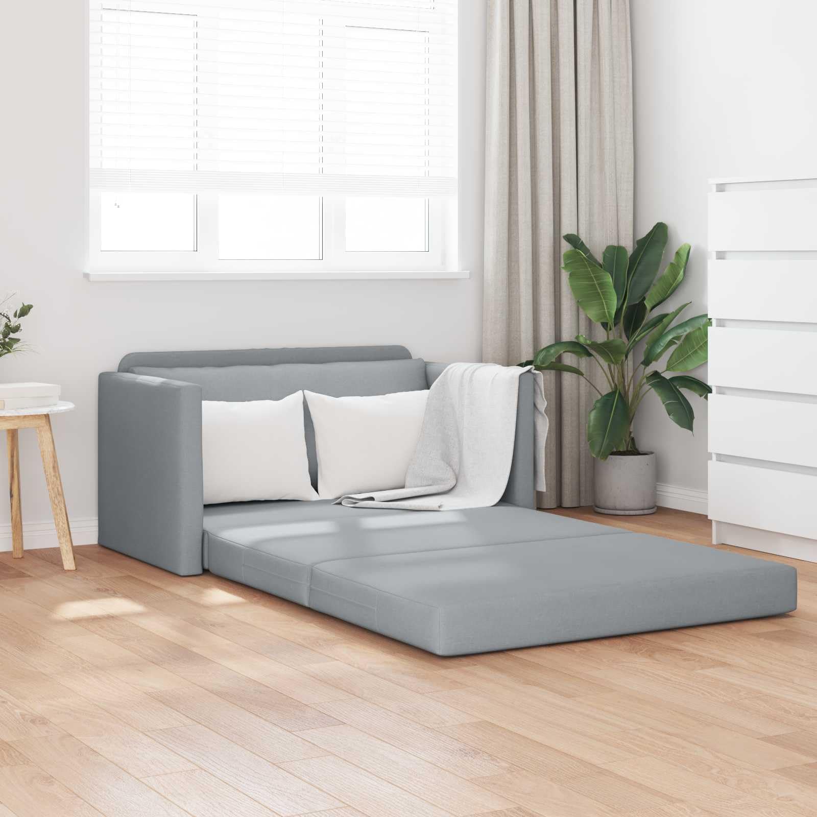 vidaXL Schlafsofa 124x71x78 cm Hellgrau Stoff Gästebett
