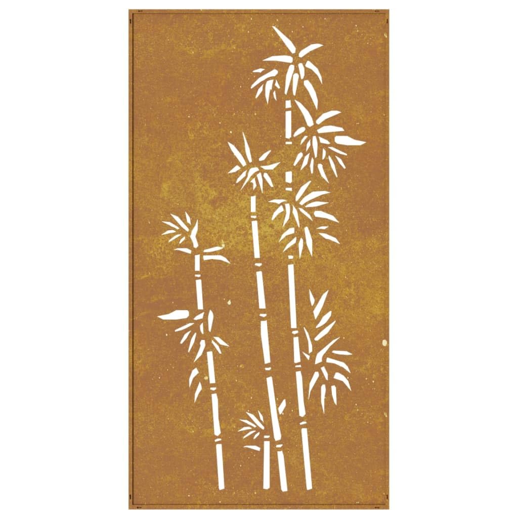 vidaXL Garten-Wanddeko Cortenstahl 105x55 cm Bambus Rost