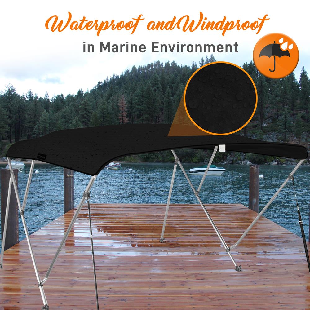 Serenelife Bimini Top Boot Verdeck 96" Grau 4-Bügel Alu