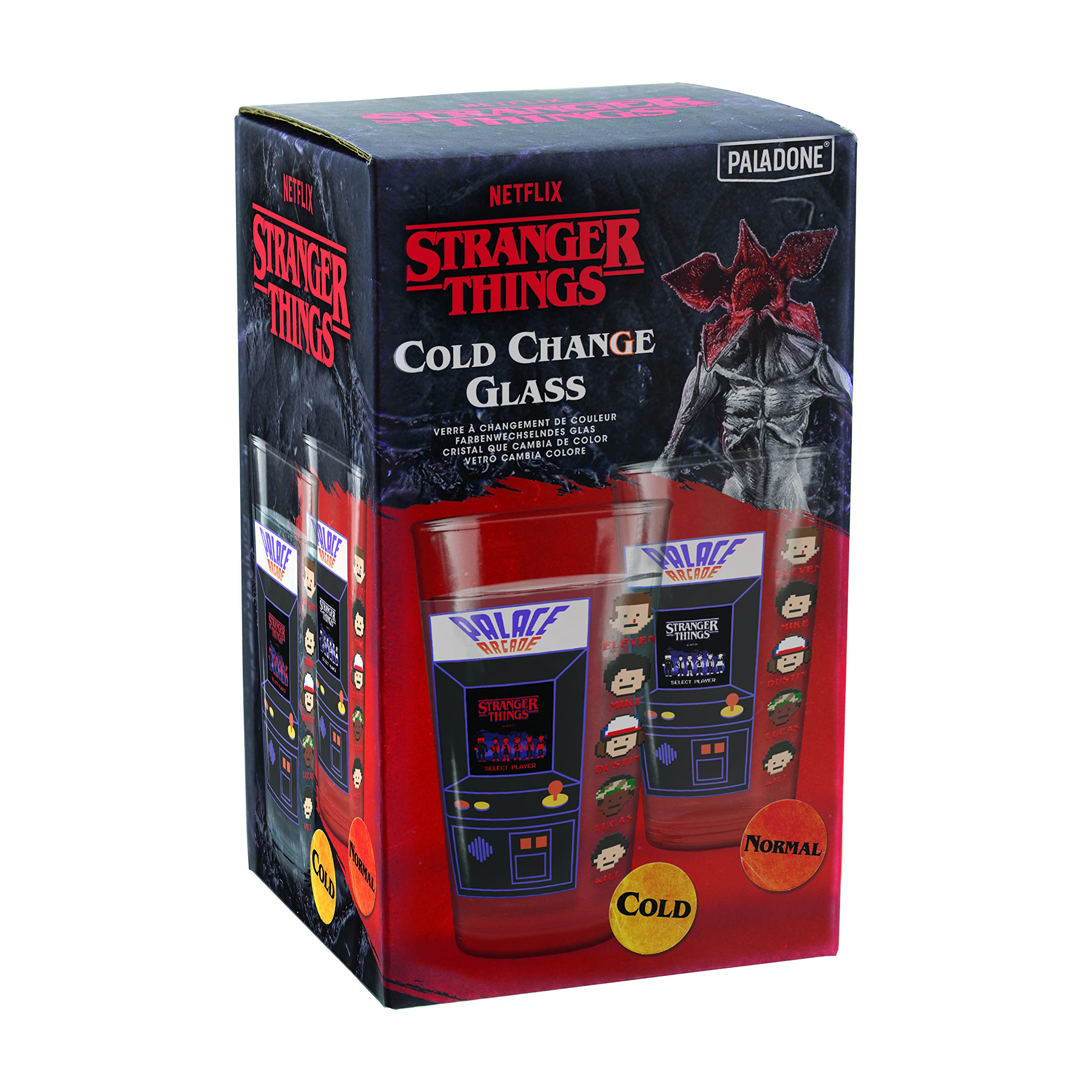 Paladone Stranger Things Farbwechsel Glas 450 ml Palace Arcade
