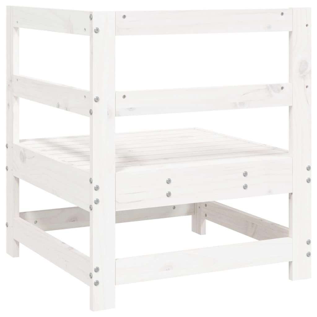 vidaXL Heim & Garten Garten-Ecksofa Weiß Kiefernholz