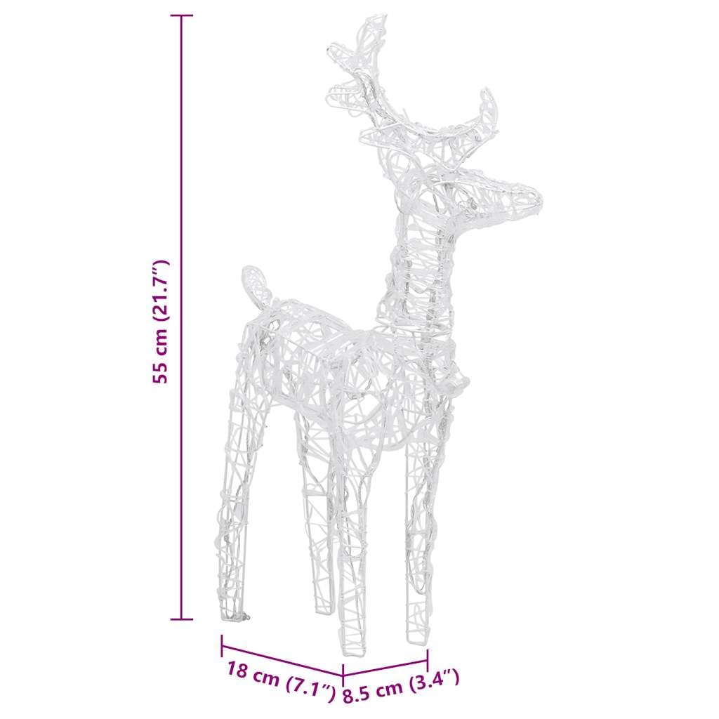 vidaXL Rentiere Schlitten Weihnachtsbeleuchtung Kaltweiß 160 LEDs
