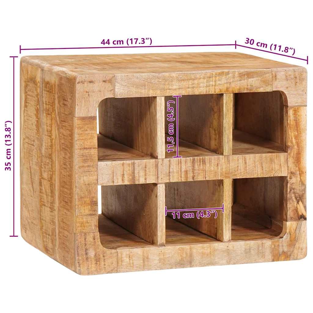 vidaXL Möbel Weinregal Braun Massivholz Mango 44x30x35 cm