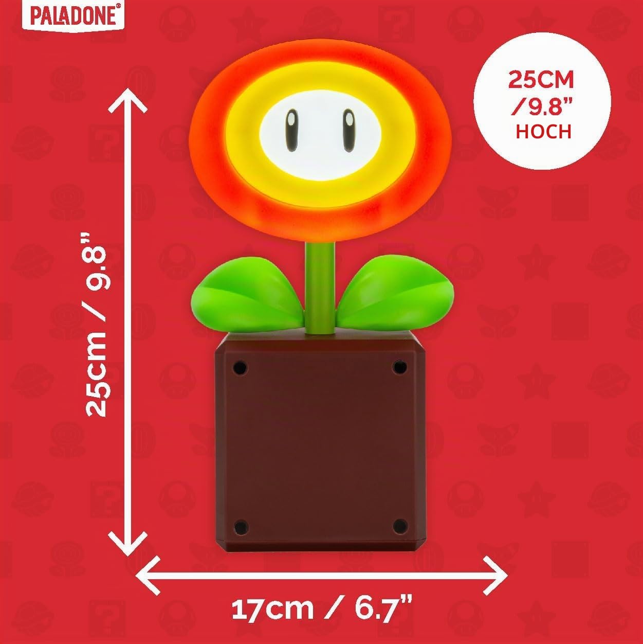 Paladone Super Mario Feuerblumen LED Lampe USB 3 Stufen