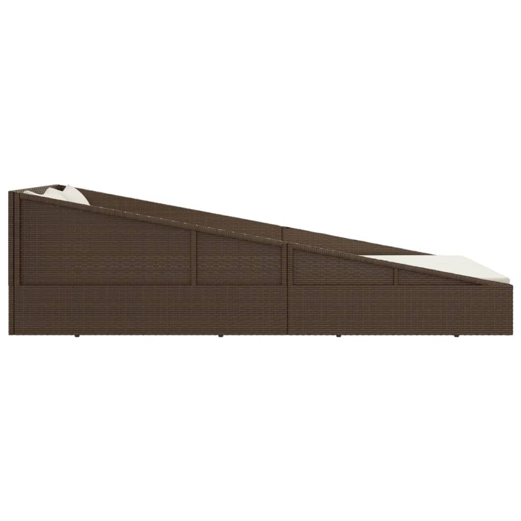vidaXL Gartenbett Braun 110x200 cm Poly Rattan 2-Personen